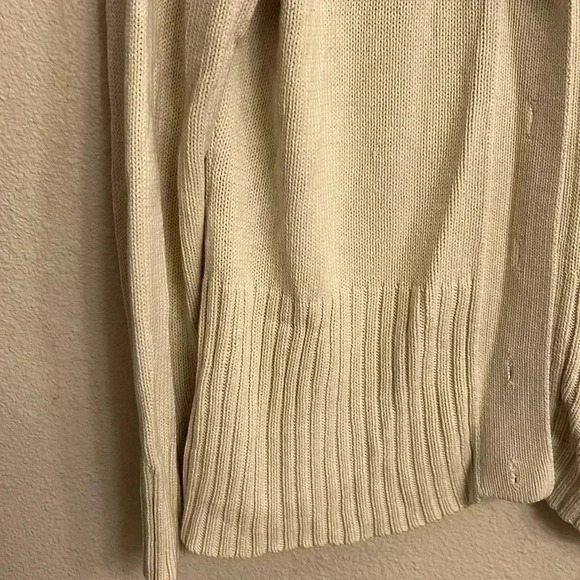 Daisy Fuentes Women Cream Open Button Down Cardigan Sweater Size 1X - Picture 2 of 6